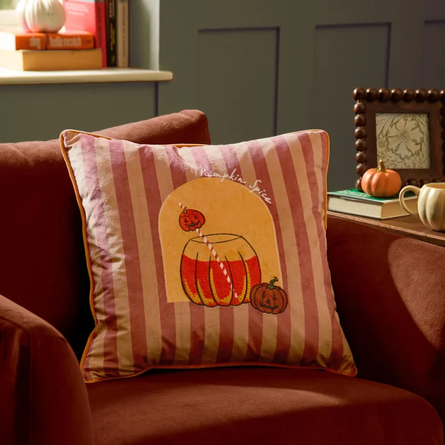 Furn Pumpkin Spice 45x45 Velvet Cushion Orange