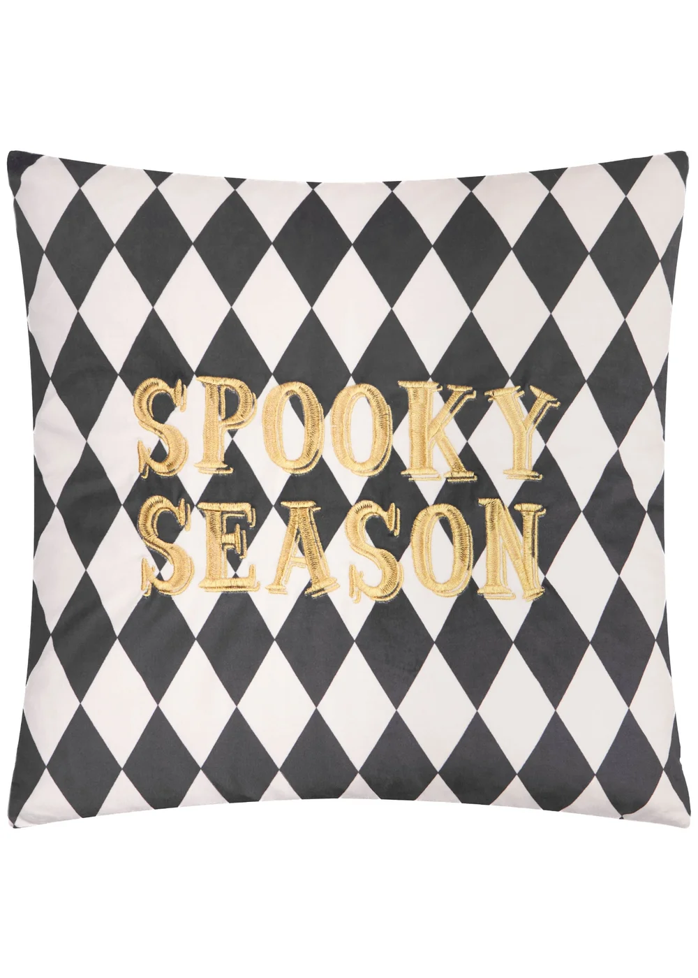 Furn Spooky Season 45x45 Velvet Halloween Cushion Gold/Mono - 45cm x 45cm Image 2