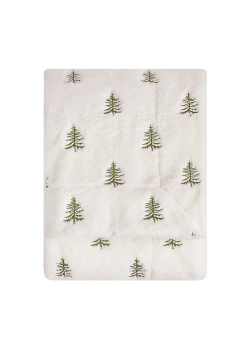 Furn Winter Pines 130x180 Fleece Throw Ecru - 130 x 180cm Image 2