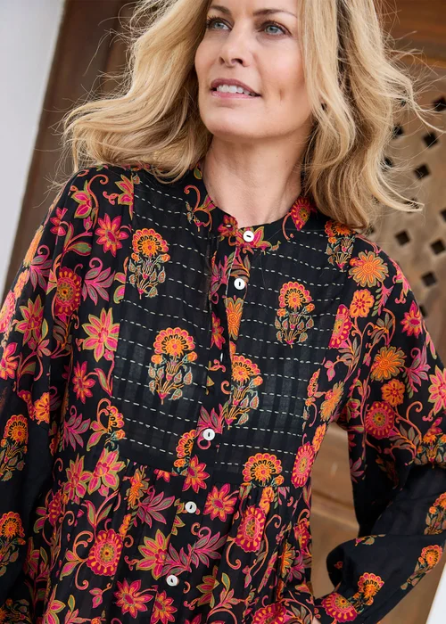 Cotton Traders Black Boho Print Blouse - 12 Image 4