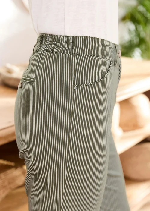 Cotton Traders Khaki Classic Straight Leg Chino Trousers - 14/L27 Image 4