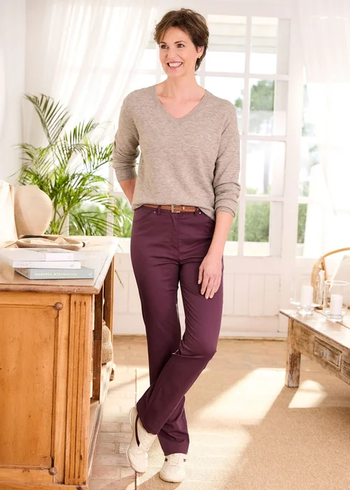 Cotton Traders Mulberry Classic Straight Leg Chino Trousers - 10/L27 Image 1