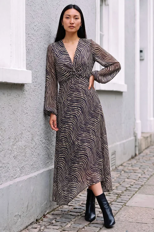 Roman Black Animal Twist Front Dress - 20 Image 2