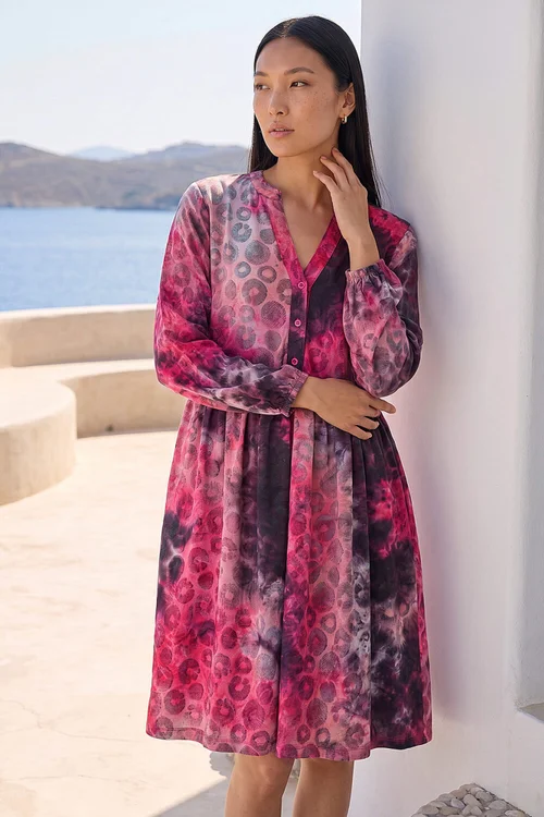 Roman Pink Animal Print Shirt Dress - 10 Image 1