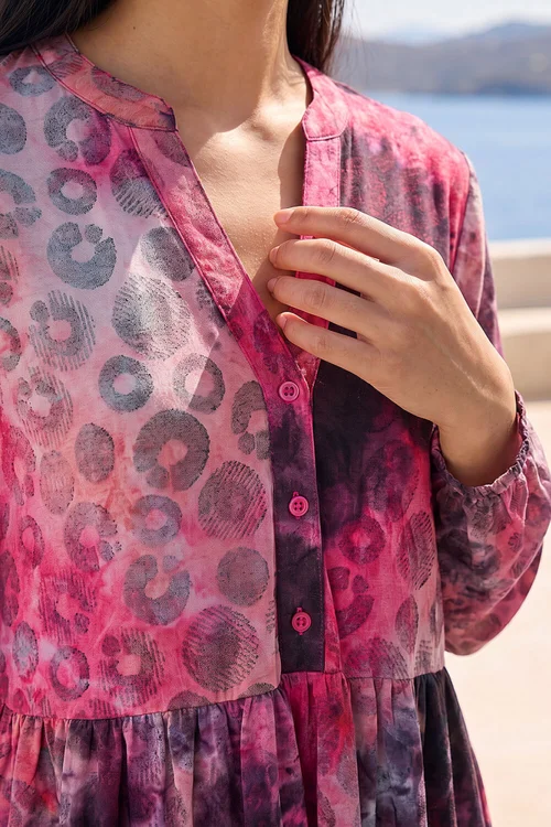 Roman Pink Animal Print Shirt Dress - 10 Image 4
