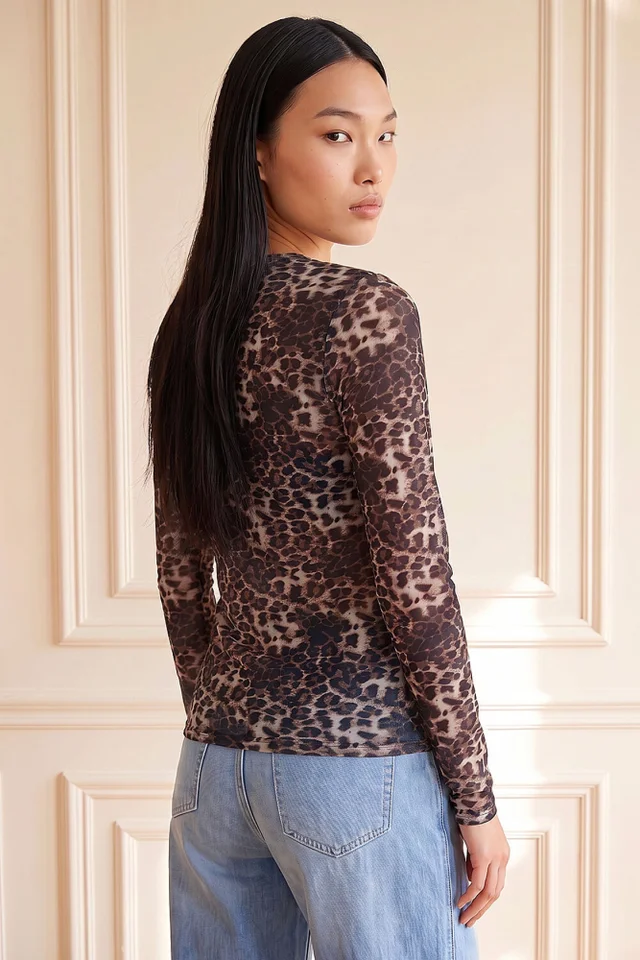 Dusk Chocolate Animal Mesh Top
