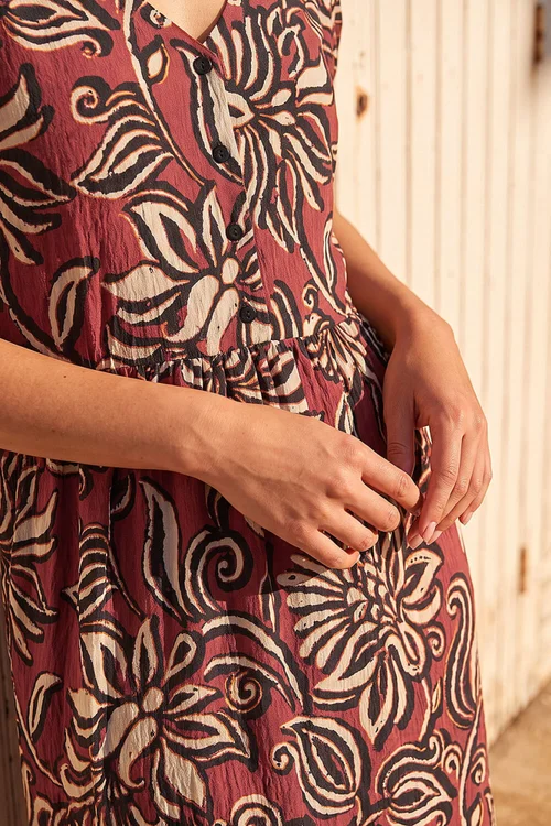 Roman Copper Border Print Dress - 14 Image 4