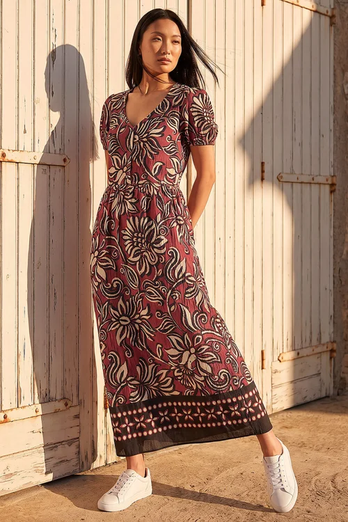 Roman Copper Border Print Dress - 14 Image 2