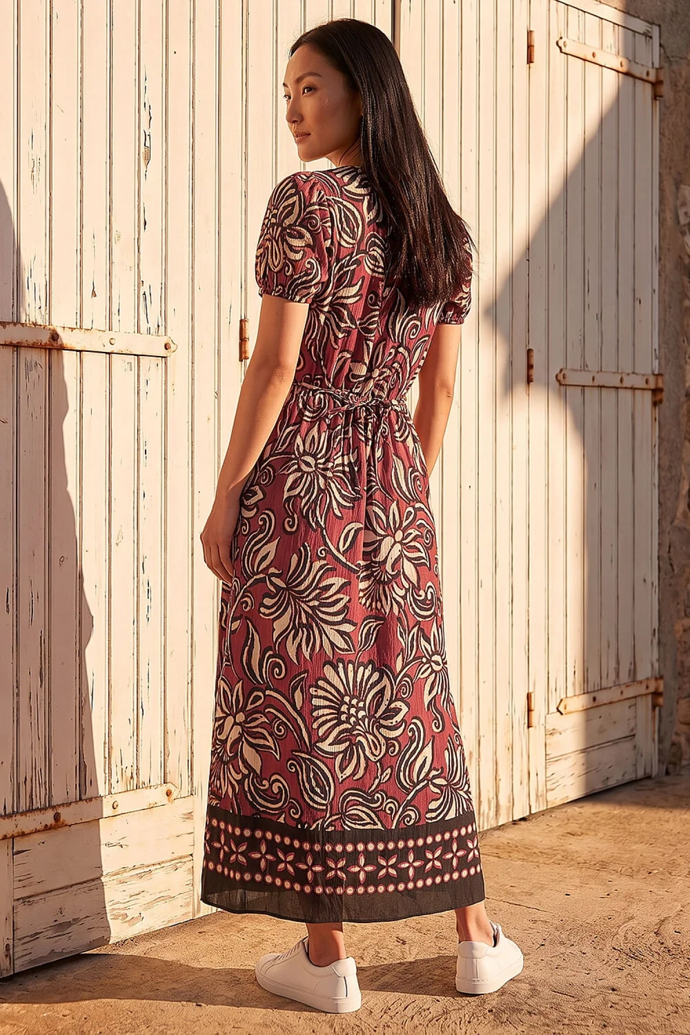 Roman Copper Border Print Dress - 14 Image 3