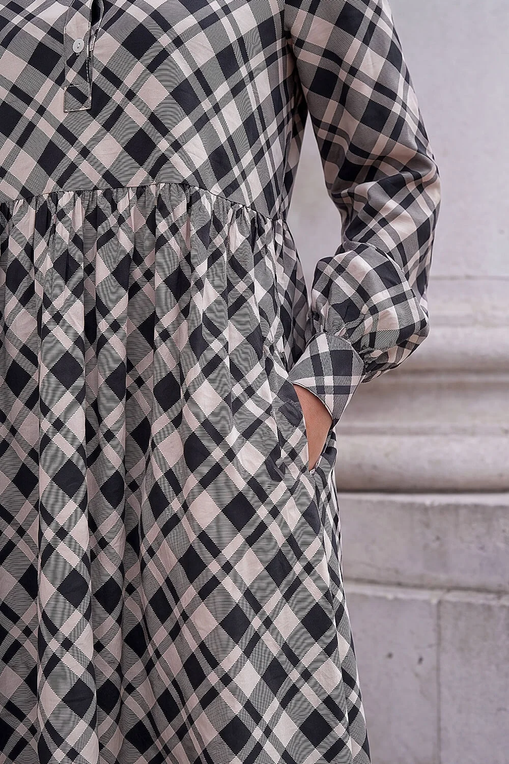 Roman Ivory Check Midi Shirt Dress - 18 Image 4