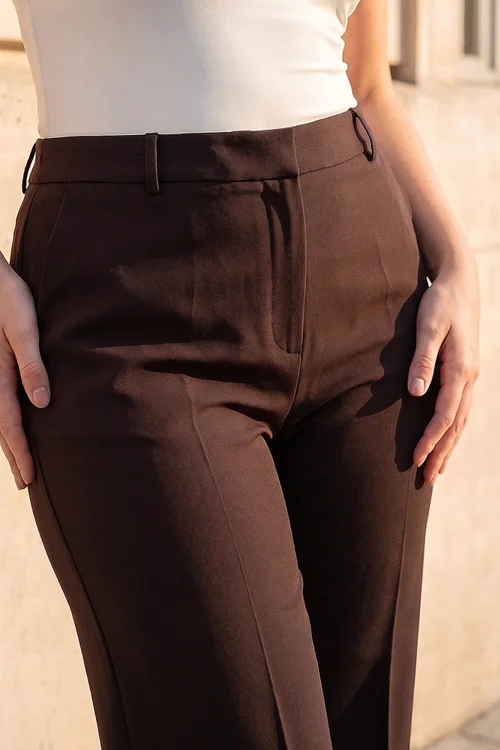 Roman Dark Brown Curve Full Length Bootcut Trouser - 30-32 Image 4