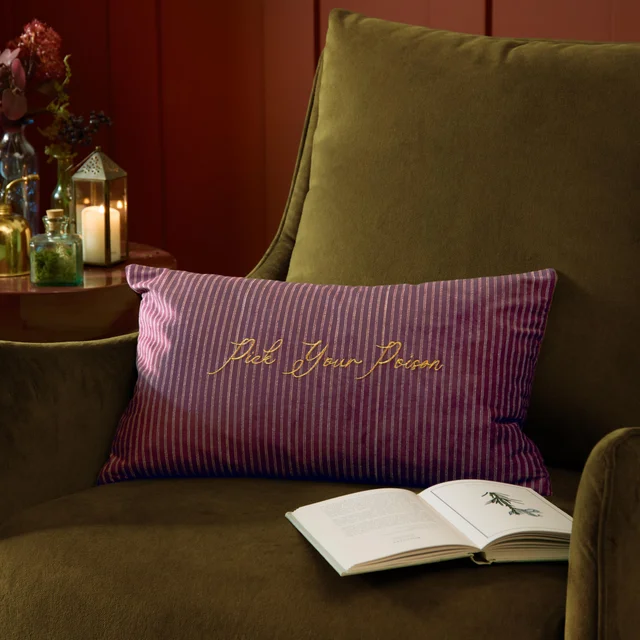 Furn Pick Your Poison 30x50 Velvet Halloween Cushion Multi