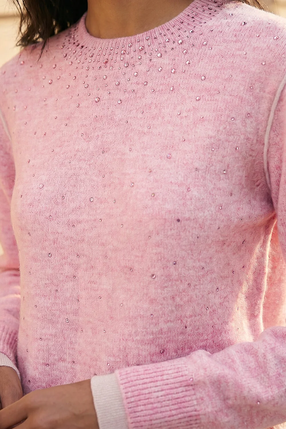 Roman Light Pink Embellished Knit Jumper - 14 Image 4