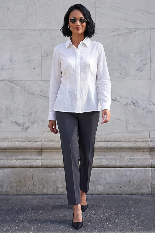 Dusk Ivory Textured Seam Detail Shirt - 10 Image 2