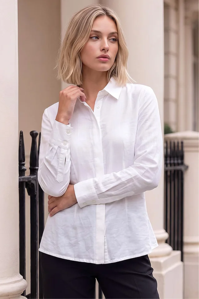 Dusk Ivory Textured Seam Detail Shirt