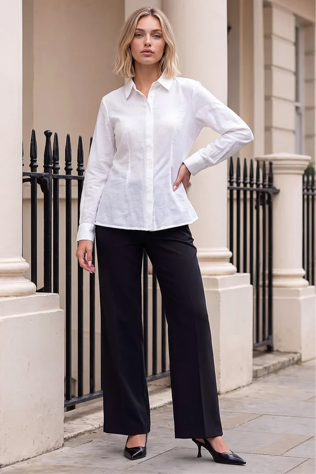Dusk Ivory Textured Seam Detail Shirt