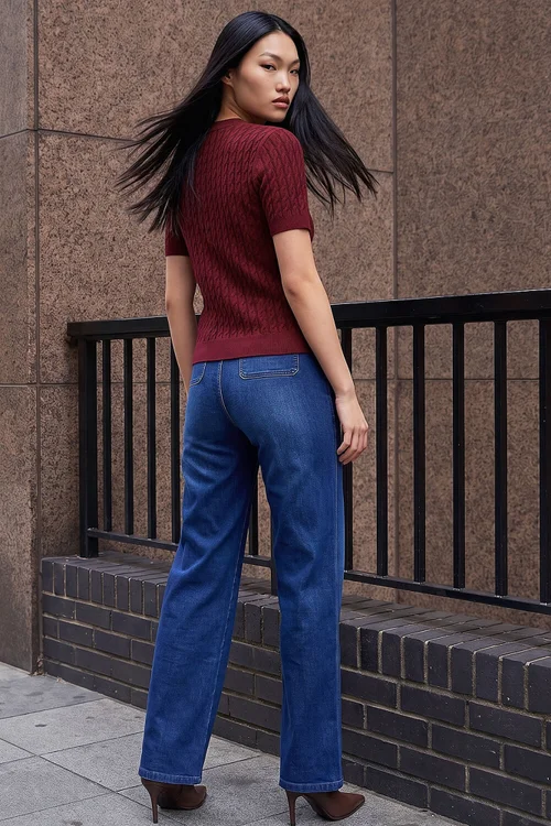 Dusk Wine Cable Knit Buttoned Top - 16 Image 3