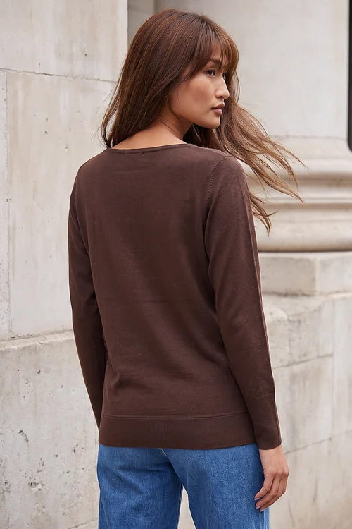 Roman Chocolate Floral Sparkle Hotfix Knit Jumper - 18 Image 2