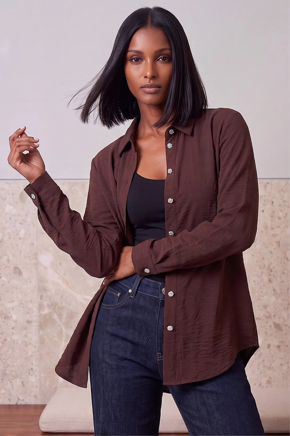 Dusk Chocolate Collared Shirt - 14 Image 2