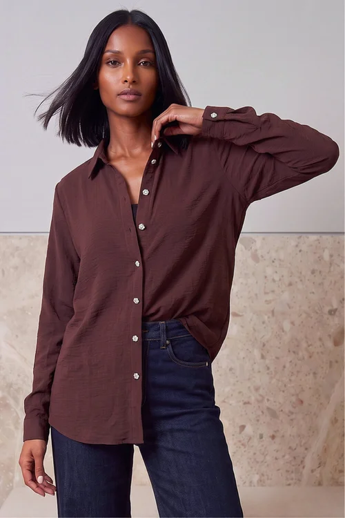 Dusk Chocolate Collared Shirt - 14 Image 1