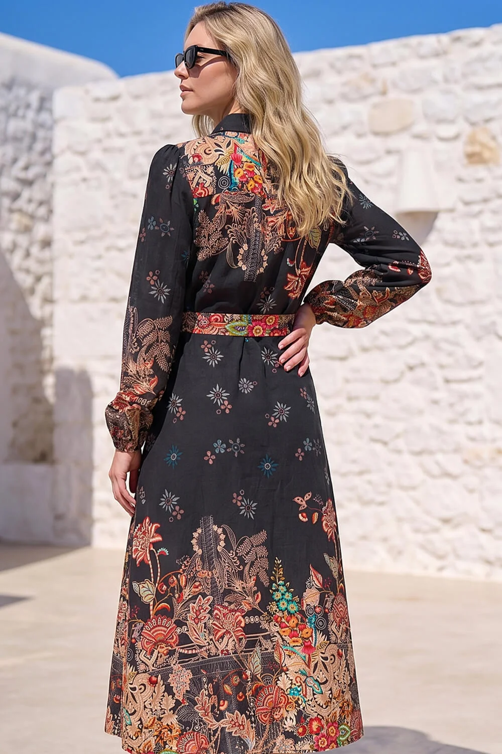 Roman Copper Floral Border Shirt Dress - 10 Image 3