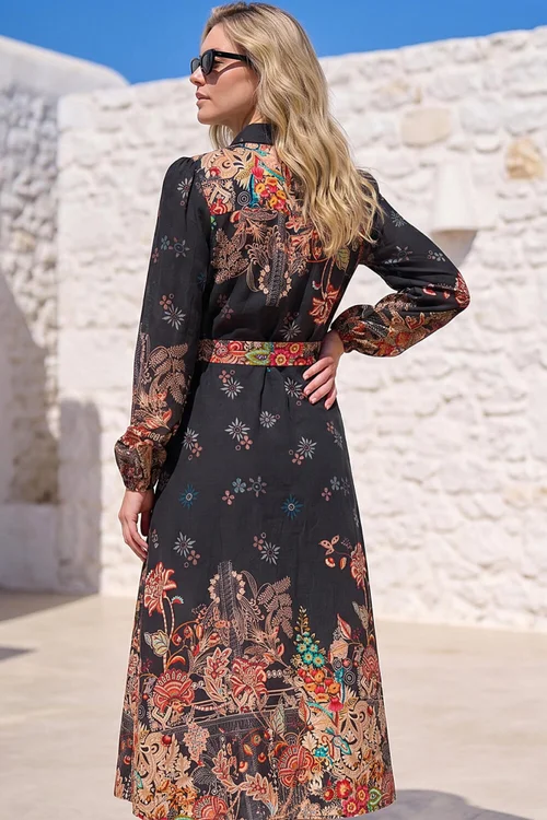 Roman Copper Floral Border Shirt Dress - 10 Image 3