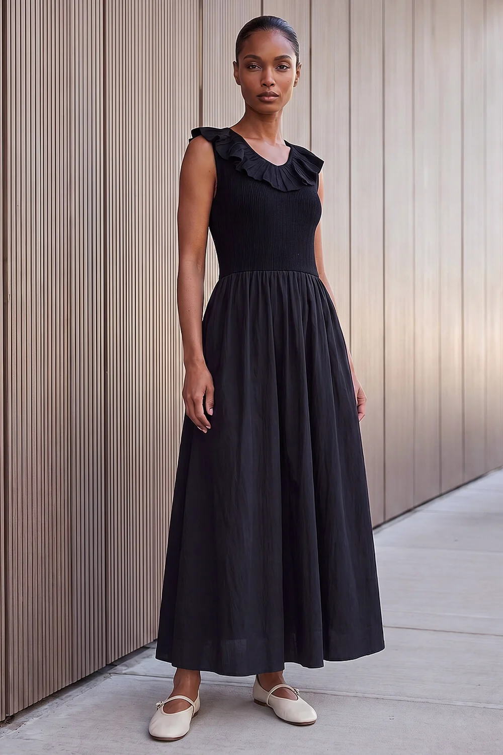 Roman Black Frill Detail Midi Dress - 18 Image 3