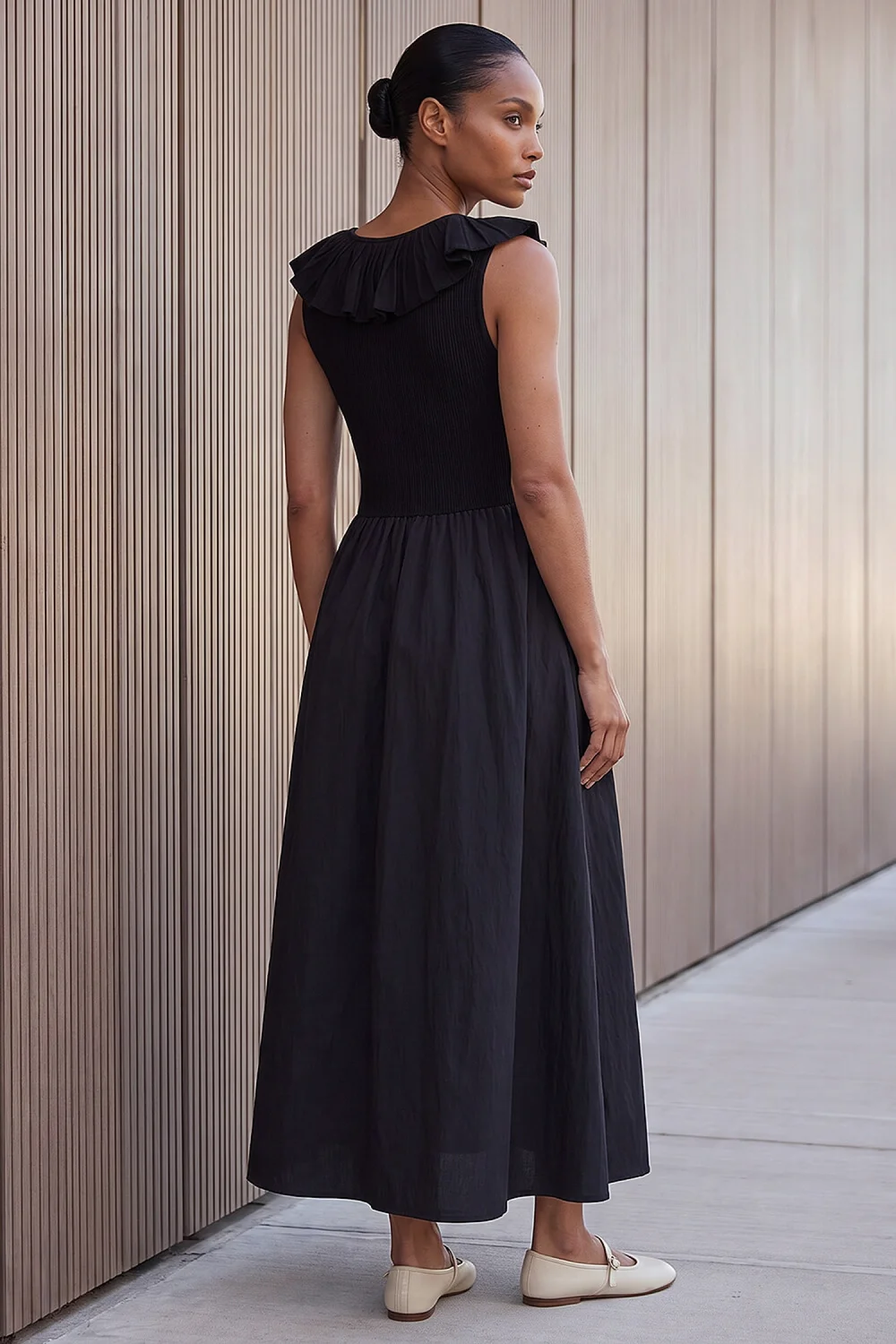 Roman Black Frill Detail Midi Dress - 18 Image 2