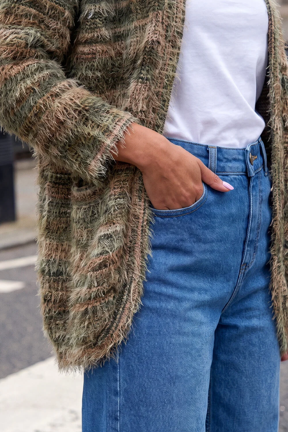 Roman Khaki Fluffy Soft Touch Cardigan - 20 Image 4