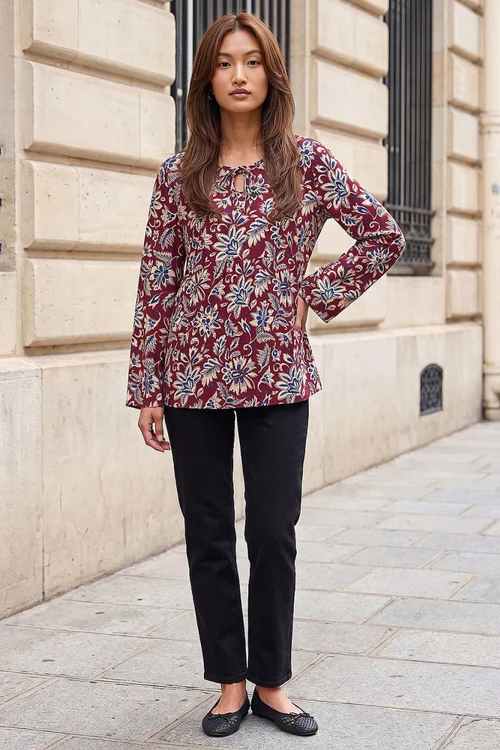 Roman Burgundy Floral Soft Touch Top - 14 Image 2
