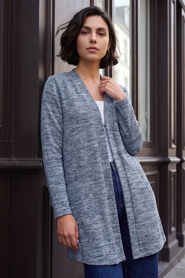 Roman Grey Longline Knit Cardigan