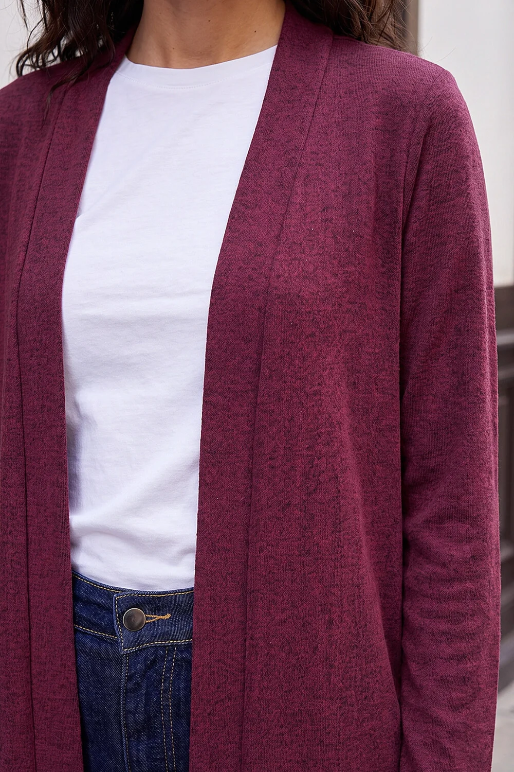 Roman Burgundy Longline Knit Cardigan - 12 Image 4