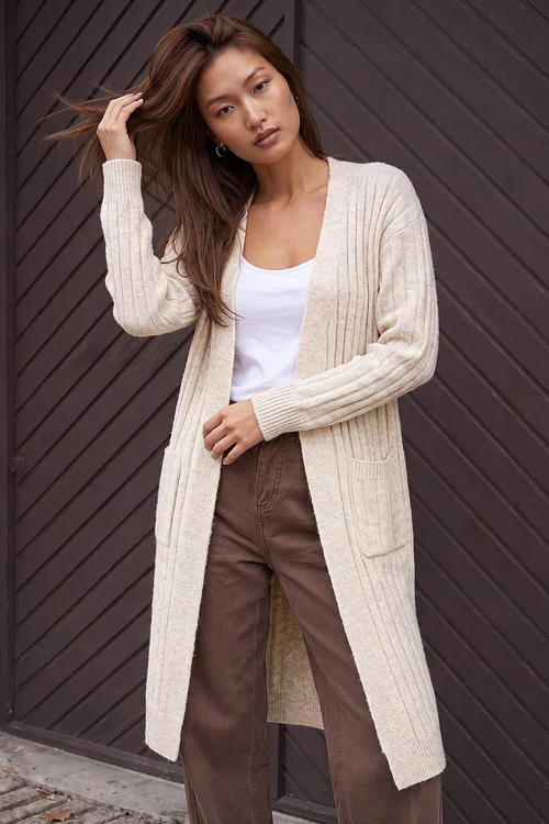 Roman Stone Long Line Pocket Cardigan - 18 Image 1