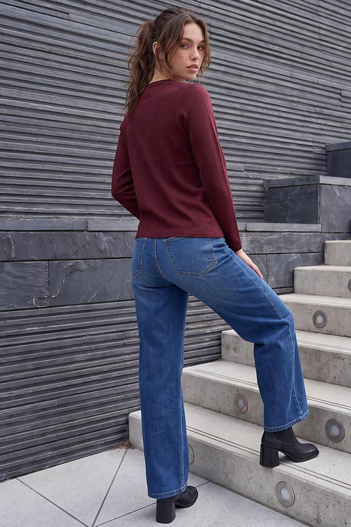 Roman Wine Petite Button Jumper - 14 Image 3