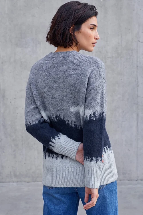 Roman Navy Petite Abstract Knit Jumper - 18 Image 2