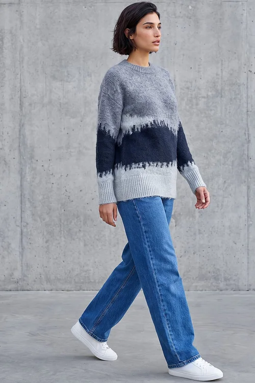 Roman Navy Petite Abstract Knit Jumper - 18 Image 3