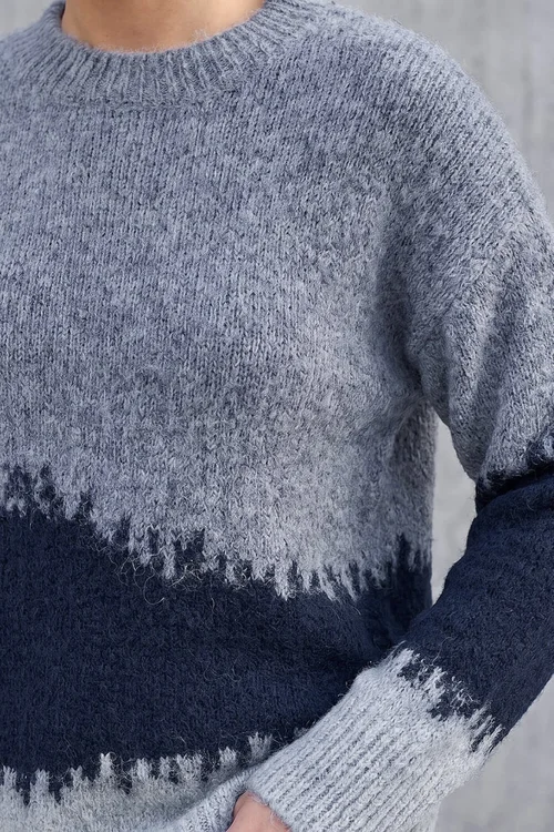Roman Navy Petite Abstract Knit Jumper - 18 Image 4