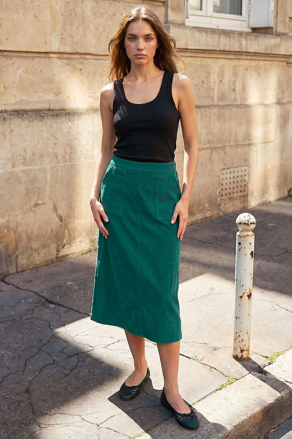 Roman Dark Green Petite Cord Pocket Skirt - 18 Image 2