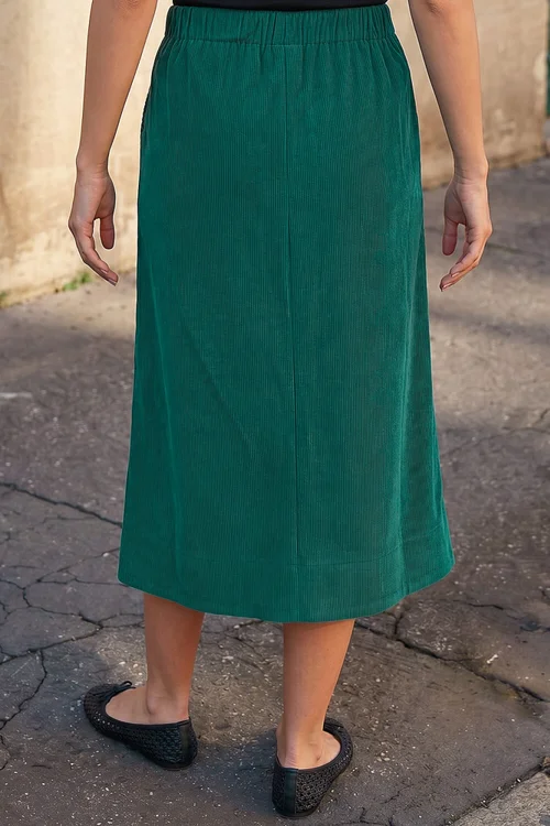 Roman Dark Green Petite Cord Pocket Skirt - 18 Image 3