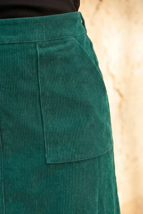 Roman Dark Green Petite Cord Pocket Skirt - 18 Image 4