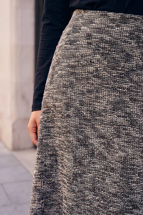 Roman Chocolate Petite Boucle A-Line Midi Skirt - 12 Image 4
