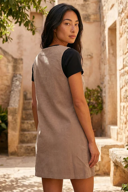 Roman Stone Petite Cord Pinafore Dress - 12 Image 3