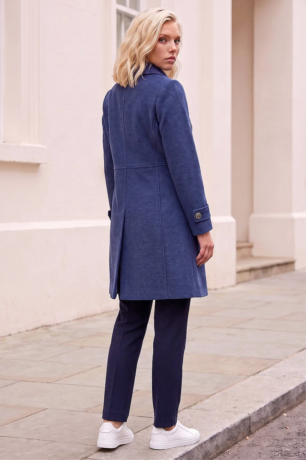 Roman Denim Petite Double Breasted Military Coat - 12 Image 4