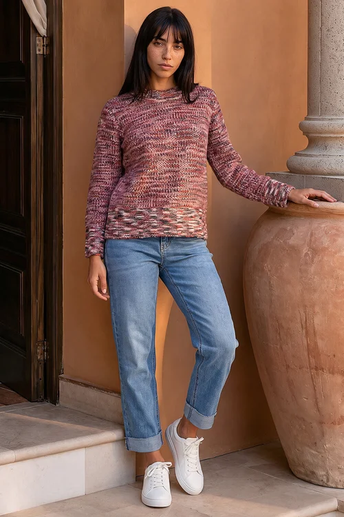 Roman Pink Petite Contrast Knitted Jumper - 12 Image 3