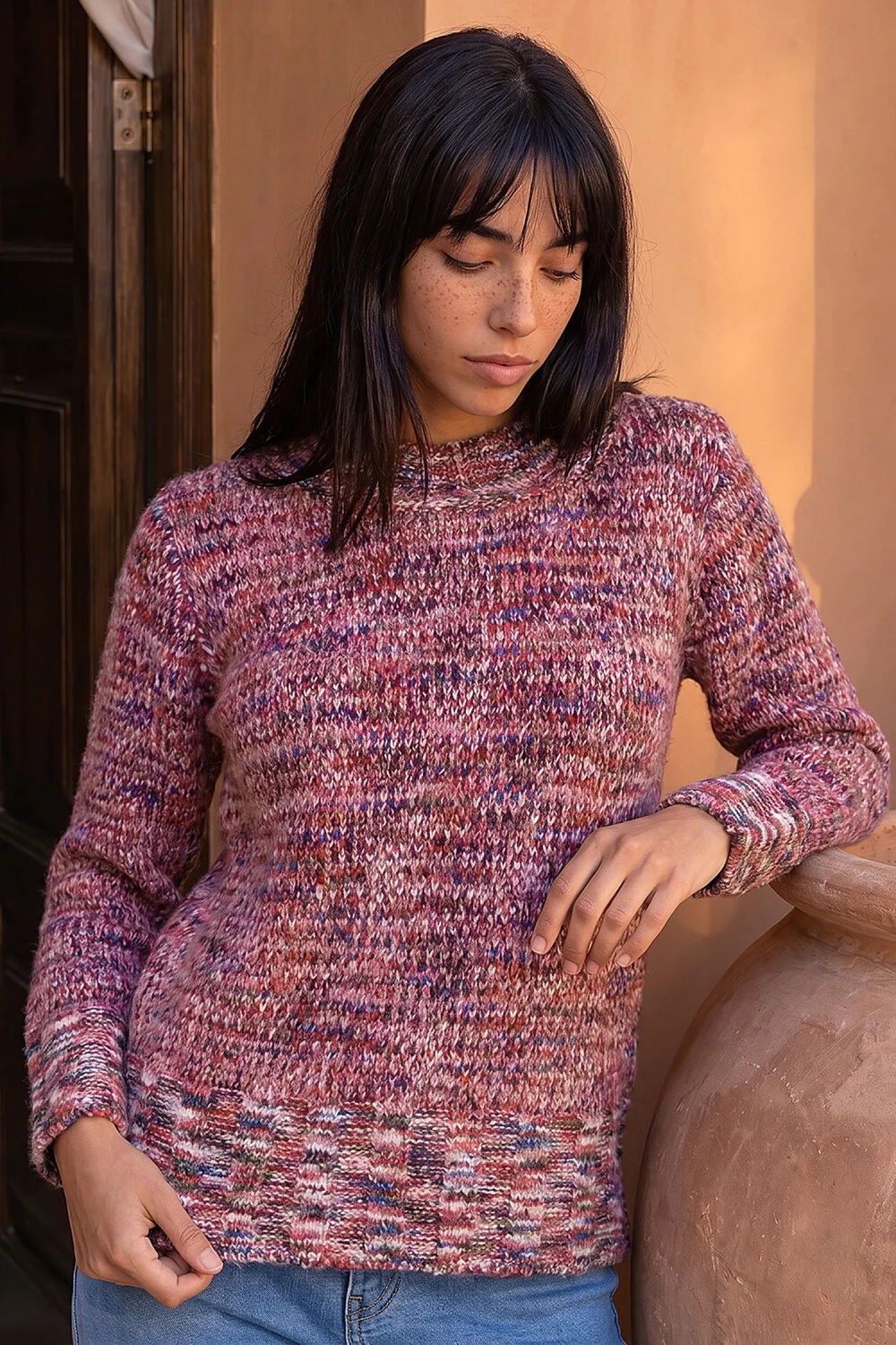 Roman Pink Petite Contrast Knitted Jumper - 12 Image 1