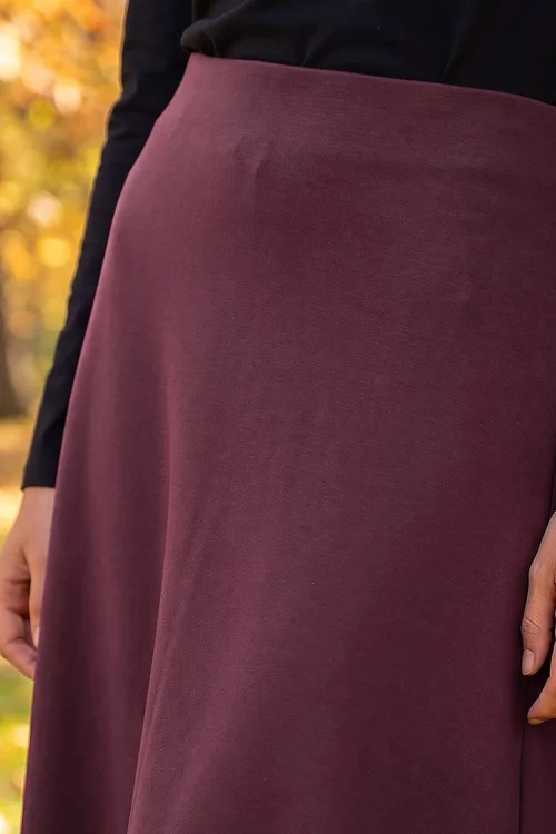 Roman Wine Petite Ponte Stretch Midi Skirt - 12 Image 4