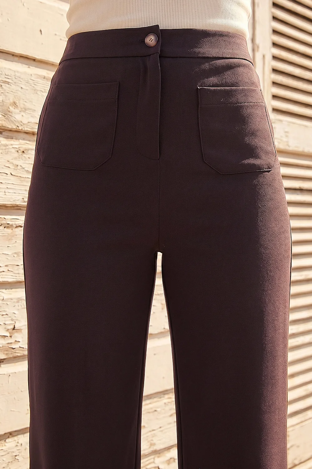 Roman Chocolate Petite Front Pocket Trouser - 16 Image 4