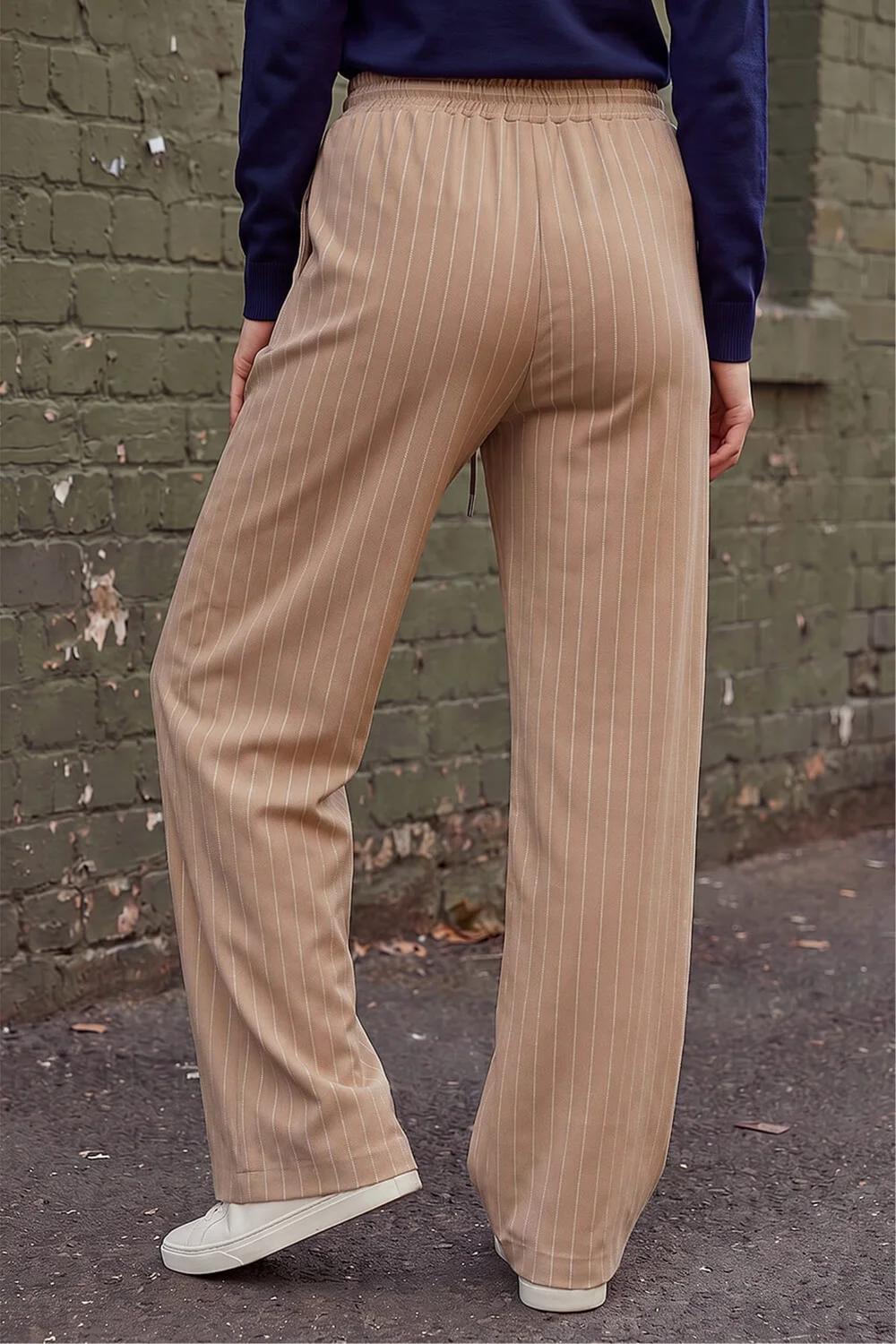 Roman Camel Petite Stripe Wide Leg Stretch Trouser - 12 Image 3