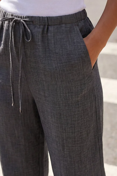 Roman Dark Grey Petite Pull On Woven Trouser - 16 Image 4