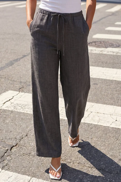 Roman Dark Grey Petite Pull On Woven Trouser - 16 Image 2